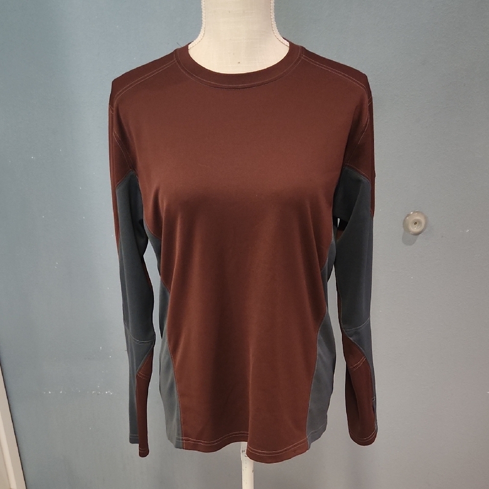 Kuhl Coffeenra Baselayer Crewneck Colorblock Long Sleeve Top Gorpcore Ski Hiking